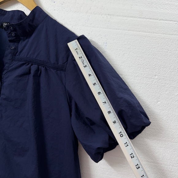 FATE Navy Puff Sleeve Ruffle Hem Mini Women Dress Large Cottagecore Fairy Casual - Picture 7 of 9